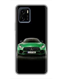 Чехол для Vivo Y15s с картинкой «Mercedes — неоновый лого»