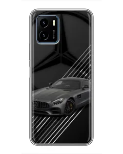 Чехол для Vivo Y15s с картинкой «Mercedes AMG — графика»