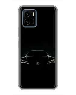 Чехол для Vivo Y15s с картинкой «Mercedes — силуэт авто» Чехол для Vivo Y15s с картинкой «Mercedes — силуэт авто»