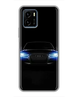 Чехол для Vivo Y15s с картинкой «Audi в неоне»