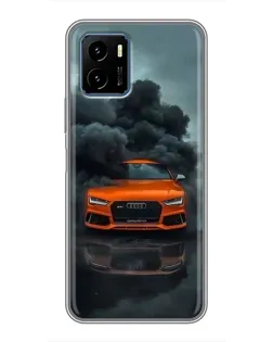 Чехол для Vivo Y15s с картинкой «Audi в облаках дыма»