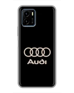 Чехол для Vivo Y15s с картинкой «Audi — золотой логотип»