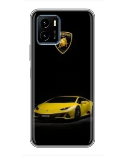 Чехол для Vivo Y15s с картинкой «Lamborghini желтый акцент»