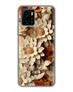 Чехол для Vivo Y15s с картинкой «Бежевый флористический декор» Чехол для Vivo Y15s с картинкой «Бежевый флористический декор»