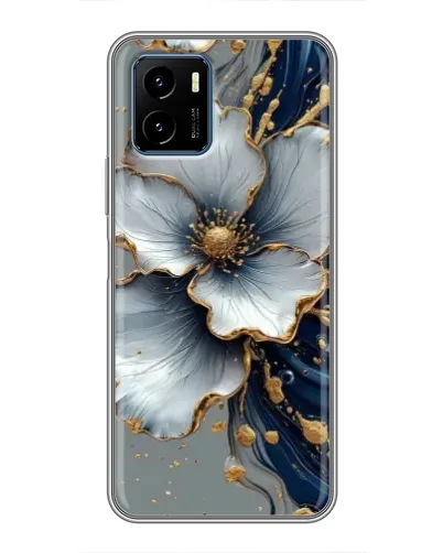 Чехол для Vivo Y15s с картинкой «Белый цветок и золотой флюид» Чехол для Vivo Y15s с картинкой «Белый цветок и золотой флюид»