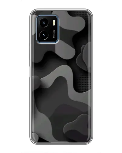 Чехол для Vivo Y15s с картинкой «Темный абстрактный камуфляж»