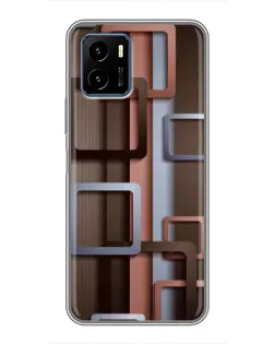 Чохол для Vivo Y15s з картинкою «Коричневі об'ємні квадрати» Чохол для Vivo Y15s з картинкою «Коричневі об'ємні квадрати»