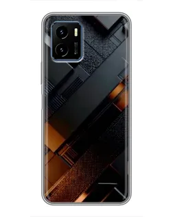 Чехол для Vivo Y15s с картинкой «Черные геометрические блоки»