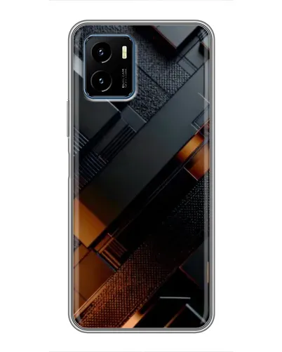Чехол для Vivo Y15s с картинкой «Черные геометрические блоки»