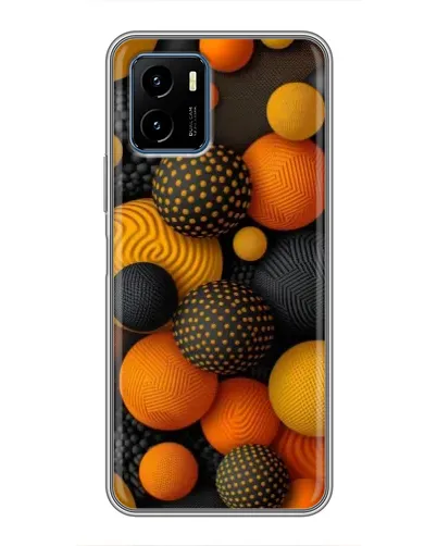 Чехол для Vivo Y15s с картинкой «Объемные оранжевые сферы»