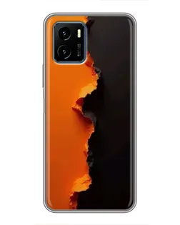 Чехол для Vivo Y15s с картинкой «Оранжевый разлом»