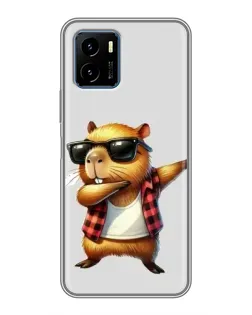 Чехол для Vivo Y15s с картинкой «Капибара рэпер даб»