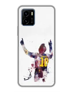 Чехол для Vivo Y15s с картинкой «Акварельный Месси Барселона»