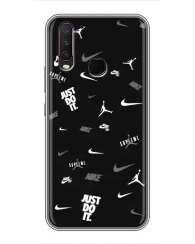 Чехол для Vivo Y17 с картинкой «Nike Black Pattern» Чехол для Vivo Y17 с картинкой «Nike Black Pattern»
