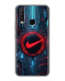 Чехол для Vivo Y17 с картинкой «Техногенный стиль Nike»