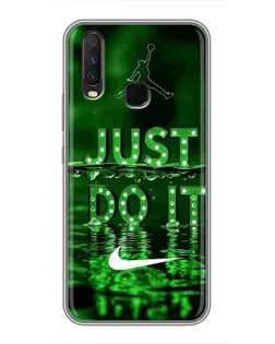 Чехол для Vivo Y17 с картинкой «Зеленый неоновый Nike»