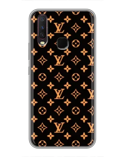 Чехол для Vivo Y17 с картинкой «Золотая монограмма LV»