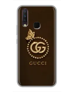 Чехол для Vivo Y17 с картинкой «Gucci — золотая бабочка»