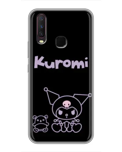 Чехол для Vivo Y17 с картинкой «Kuromi — черный минимализм»