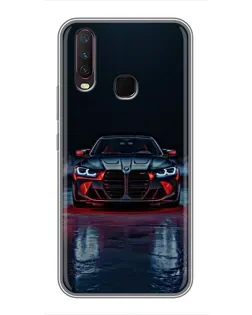 Чехол для Vivo Y17 с картинкой «BMW на мокрой дороге»