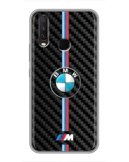 Чехол для Vivo Y17 с картинкой «Эмблема BMW и карбон»