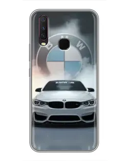 Чехол для Vivo Y17 с картинкой «BMW в белом дыму»