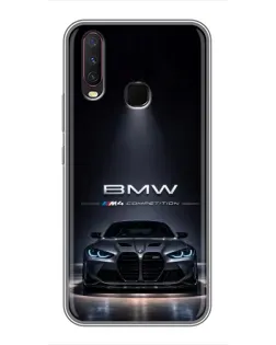 Чехол для Vivo Y17 с картинкой «BMW сквозь ночной город»
