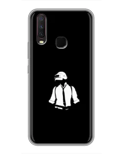 Чехол для Vivo Y17 с картинкой «PUBG — белый шлем»