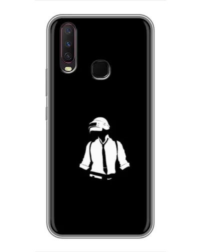 Чехол для Vivo Y17 с картинкой «PUBG — белый шлем»