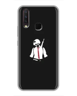 Чехол для Vivo Y17 с картинкой «PUBG — силуэт воина»