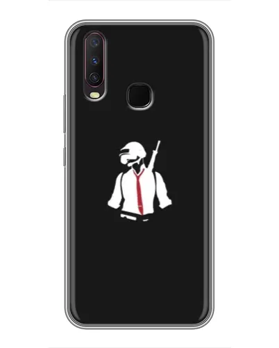 Чехол для Vivo Y17 с картинкой «PUBG — силуэт воина»