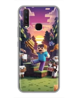 Чехол для Vivo Y17 с картинкой «Стив на ферме»