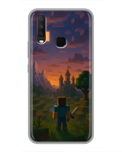 Чехол для Vivo Y17 с картинкой «Стив у башни» Чехол для Vivo Y17 с картинкой «Стив у башни»