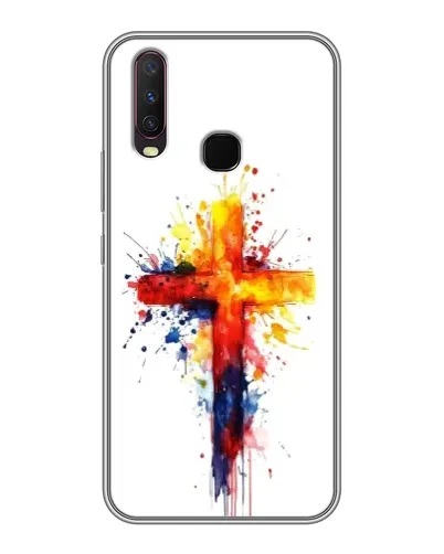 Чехол для Vivo Y17 с картинкой «Акварельный крест»