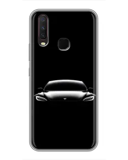 Чехол для Vivo Y17 с картинкой «Фары Tesla Night»