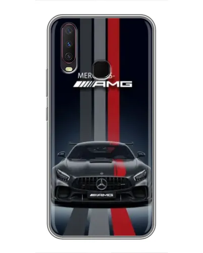 Чехол для Vivo Y17 с картинкой «Mercedes — белый карбон»