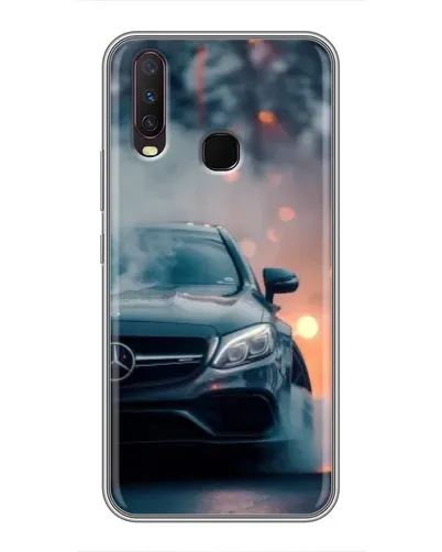 Чехол для Vivo Y17 с картинкой «Mercedes — ночной город»