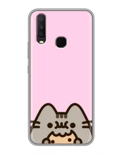 Чехол для Vivo Y17 с картинкой «Pusheen и печенье»