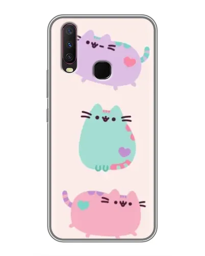 Чехол для Vivo Y17 с картинкой «Pusheen трио» Чехол для Vivo Y17 с картинкой «Pusheen трио»