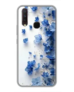 Чехол для Vivo Y17 с картинкой «Голубой цветочный каскад»