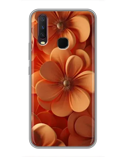 Чехол для Vivo Y17 с картинкой «Оранжевый макро цветок»