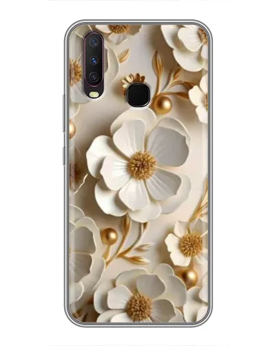 Чехол для Vivo Y17 с картинкой «Белие бумажние  цвети»