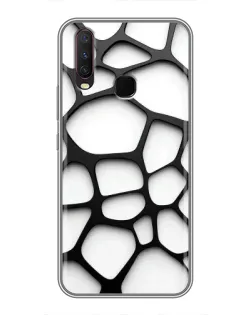 Чехол для Vivo Y17 с картинкой «Белая объемная сетка»