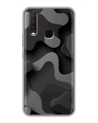 Чехол для Vivo Y17 с картинкой «Темный абстрактный камуфляж» Чехол для Vivo Y17 с картинкой «Темный абстрактный камуфляж»