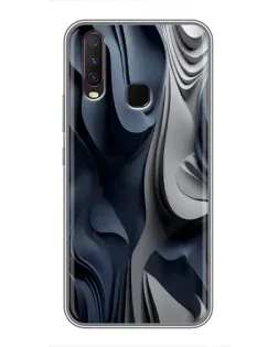 Чохол для Vivo Y17 з картинкою «Об'ємні сині складки»