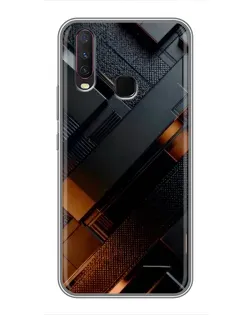 Чехол для Vivo Y17 с картинкой «Черные геометрические блоки»