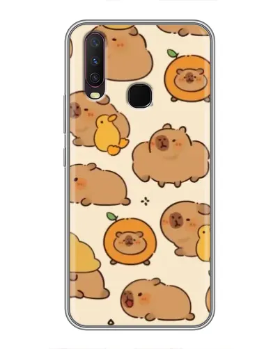 Чехол для Vivo Y17 с картинкой «Капибары с апельсинами»