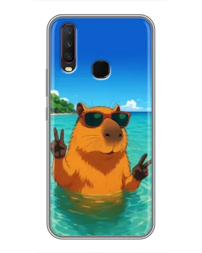 Чехол для Vivo Y17 с картинкой «Морская капибара»