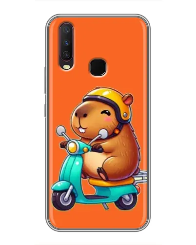 Чехол для Vivo Y17 с картинкой «Капибара на скутере»