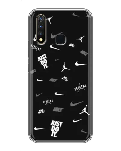Чехол для Vivo Y19 с картинкой «Nike Black Pattern» Чехол для Vivo Y19 с картинкой «Nike Black Pattern»